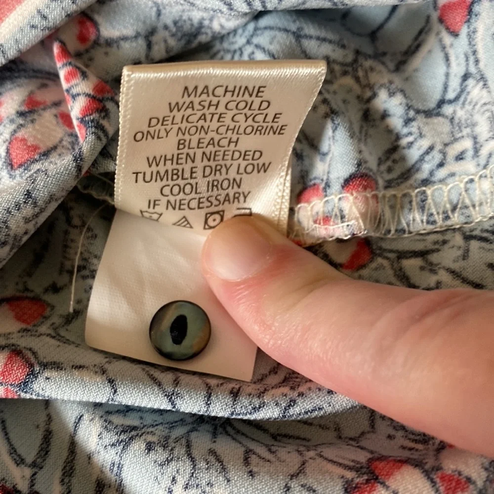 Max Studio Blue w Pink Flowers Dress - Picture 5 of 7